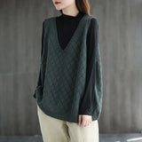 Vests Women Baggy Korean Style Students High Street Casual Cozy Sleeveless Female Vintage Knitted Outerwear Simple