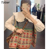 Retro Sweater Vests Women Baggy Chic Fashion Streetwear Casual Sleeveless Knitted Clothes Sweet Girls Ulzzang