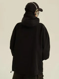 Black Waterproof Oversize Outdoor Jacket with