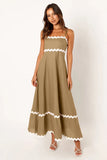 Toloer Summer New Solid Color Lace Stitching With Elegant Strapless Oversized Hem