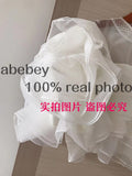 Solid Shirt For Women Round Neck Short Sleeve Casual ruffles Through Blouse Female Clothing Style