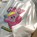 Harajuku Kawaii Cartoon Printed Long Sleeve Tops Summer Sweatshirt Teens Clothes Cotton Casual Pullovers New Korean