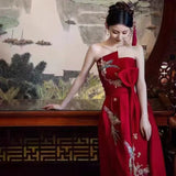 Chinese Fishtail Evening Dress 2025 New Light Luxury Niche Morning Robe Toasting Bridal Purple Banquet Dress Dress