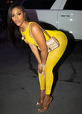 Party Sexy Hollow Out Sleeveless Mesh Bodycon