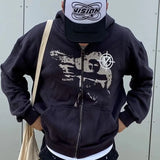 Popular Zipper Jacket New Retro Hoodie Men's And Women's Coat