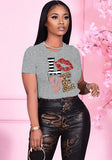 Punk Style O-Neck Short Sleeves