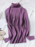 Women Turtleneck Sweaters Autumn Solid Slim Pullover Coffee Soft Knitted Jumper Pulls Warm Sweater Winter Turtleneck