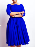 Women's Autumn And Winter New Fashion Temperament Pocket Dress Evening Dress African