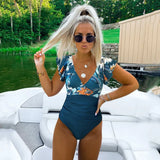 Piece Swimsuit 2022 Sexy Cross Back Swimwear Women Swimsuit Vintage Retro Bathing Suits Beach Wear Swim Print Monokini