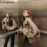 Women Jackets Streetwear Fashion Plaid Oversized Outwear Y2k Tops 2023 Ropa Mujer Korean Streetwear Casual