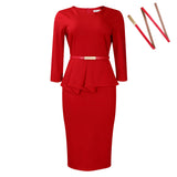 New Women's 2025 New Solid-Color Bag OL Pencil Dress African