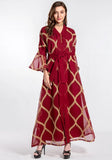 Plaid Print Belted Muslim