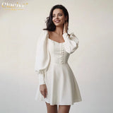Sexy Slim Square Collar Women'S Dress Winter Long Sleeve Bodycon Mini Dresses Elegant Party Dress For New Year