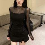 Bag-Buffed Seabless Shoulder-To-Shoulder Tight-Up Hottie Thai Temperament Short Skirt Vest