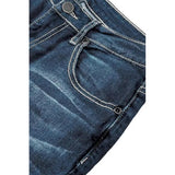 Waist Flared Jeans Women Button Casual Straight Leg Pants New 2023 Summer Pocket Hole Female Loose Office Lady Slim