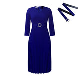 Women's Clothing 2025 Autumn New V-Neck Fashion Temperament Elegant Folding Skirt