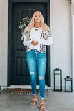 Print Crisscross V-Neck Long Sleeve