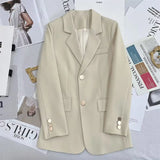 Toloer Jacket Female Korean Joker 2024 Spring And Autumn New Korean Version White Temperament Casual Metal Buckle Small Suit Female-Outfit