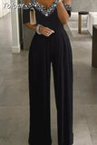 Jumpsuit Women Fashion Elegant Casual Workwear Party Romper Overalls Female Sleeveless Zipper Pocket Design