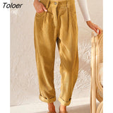 High Waist Corduroy Pants Woman Casual Loose Wide Leg Pants Women Fashion Streetwear Solid Ladies Trousers Joggers