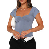 Tank Tops y2k Women Solid Color Sweetheart Neck Sleeveless Slim Fitted Vest Casual Going Out Tees Summer