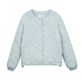 Korean Version Of The Small Man Wearing Light Diamond Cotton Coat Female Autumn Winter New Simple Fashion Short Warm Padded Clothes-Outfit