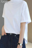 Woman Tshirts 2023 Shirts for Women Turtleneck Shirt Sleeve Tees Y2k Tops Loose Casual Temperament T Shirt Ropa