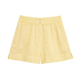 New Linen Long-Sleeved V-Neck Shirt 478620 Mid-Rise Shorts