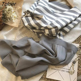 Summer Two Piece Set Women Short-sleeved T Shirts+wide Leg Pants High Quality New Knitted Striped Bead Ice Silk