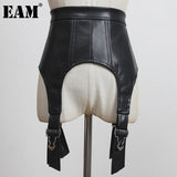 Black Zipper Metal Buckle Pu Leather Belt Personality Women New Fashion Tide All-match Spring Autumn 2023