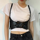 Punk Vest Women Gothic Fairy Grunge Black Tunics Y2k E Girl Corset Top Cosplay Summer Sleeveless Sexy Outfits for