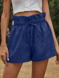 Casual Comfortable Shorts Women 2025 Summer New European Version Of High-Rise Belt Loose Broad Leg Pants