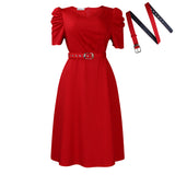 Women's Summer New Fashion Elegance V-Necked Folded Large Dress Dress