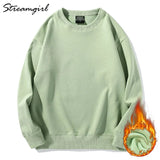 Women Vintage Sweatshirt Oversize Winter Fleece Sweatshirts Casual Green 2020 Autumn Warm Oversized Sweatshirt Women