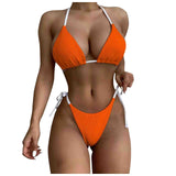 Solid Color Swimsuit Women Swimwear Summer 2022 Sexy Bikini Hollow Out Swimsuit Thong Biquini Bikini Set Bathing