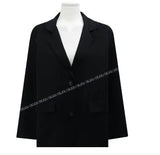 suits Female Vintage Autumn Office Ladies Notched Collar black Women Blazer Breasted Jacket Casual Pockets Female Suits