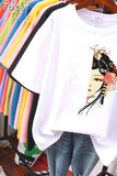 100% Cotton Plus Size L-6XL T Shirt Print Tshirt Short Sleeve Women's Top Chinese Style Summer Couple O Neck T