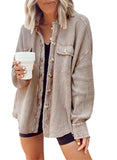 2025 New Coat Fashion Casual Collar Pocket Splicing Irregular Shirt Jacket