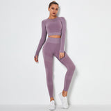 Gym Set Fitness Clothing Sportswear High Waist Women Gym Leggings Tights Padded Push-up Sports Bra 2 Pcs Sports