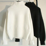 Quality Plus Size Knitted Sweaters Jumpers Soft White Sweater 2022 Autumn Winter Green Turtleneck Pullover Sweater