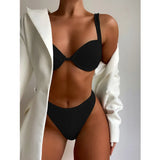 Waist Bikini Underwire Push Up Swimwear Women 2021 Sexy Swimsuit Female Two Pieces Bikini Set Bather Bathing Suit