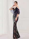 Sequin Strap Mermaid Long Evening