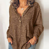 Blouse Leopard Print Autumn Oversized Long Batwing Sleeve Loose Chiffon Shirt Female Leopard Chemise Women Blouses