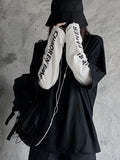 Harajuku Long Sleeve T-shirt Women Autumn Patchwork Fake Two-piece Korean Fashion Casaul Oversized T Shirt