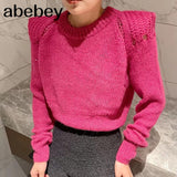 Fashion Long Sleeve Tops Pullover For Women Round Collar Minimalist Solid Sweater Female Clothing 2022 Autumn
