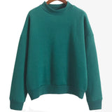 Colors Women Hoodie Casual Turtleneck Sweatshirts Pullover Jacket Outwear Tops Loose Fleece Thick Knitted Sweatshirt