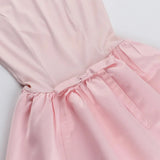 Solid Sleeveless Front Bow Mini Dress-Outfit