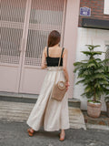 Spring Summer Drawstring Wide Leg Pants Cotton Linen High Waist Trousers Ninth Pants Loose Casual Pants Women Bottoms