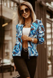 Print Zipper Long Sleeve