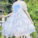 Party Sannian Women Dress Original Lolita Sweet Suspender Cute Blue And Pink Dress 2022 New Summer Dresses Women